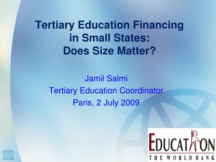 tertiary education financing in small states does size matter n.