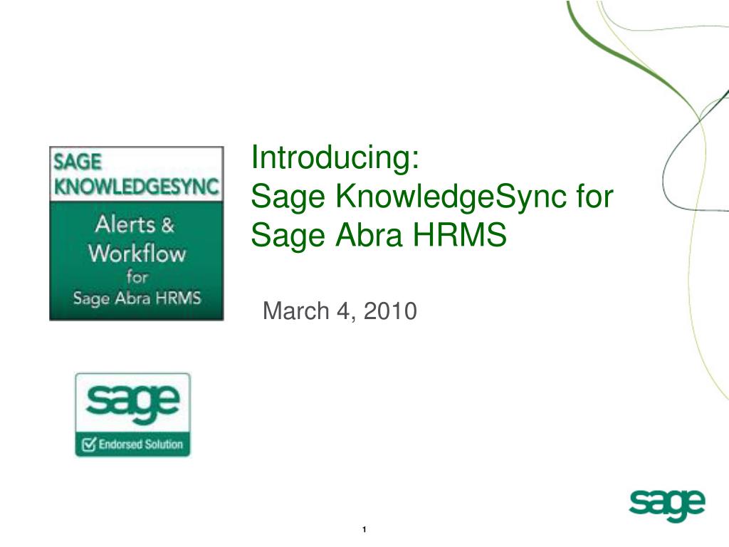 PPT - Introducing: Sage KnowledgeSync for Sage Abra HRMS PowerPoint  Presentation - ID:723411