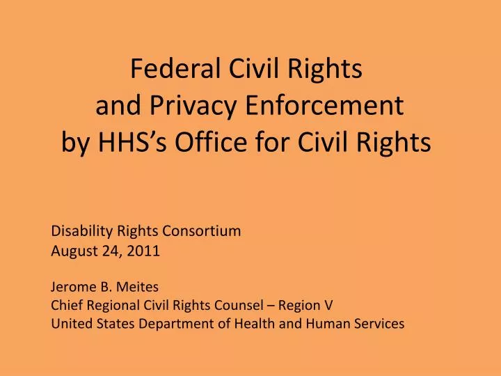 federal civil rights and privacy enforcement by hhs s office for civil rights n.