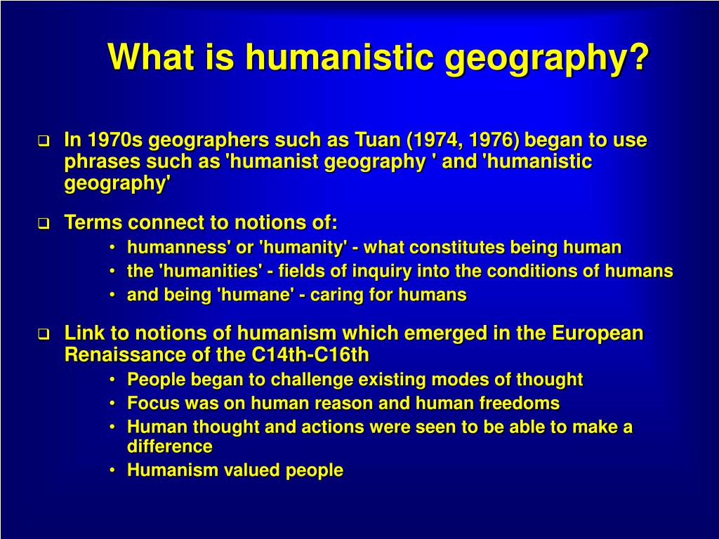 humanistic geography case study
