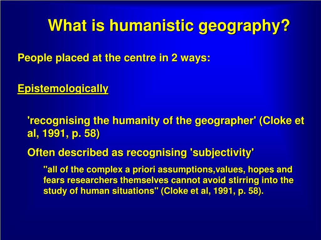 humanistic geography case study