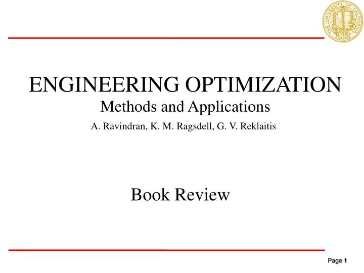 Ppt engineering optimization methods and applications powerpoint
