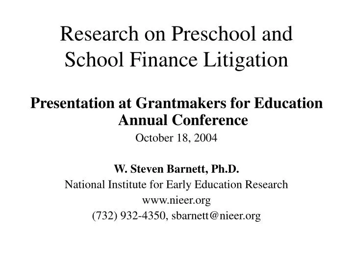 research on preschool and school finance litigation n.