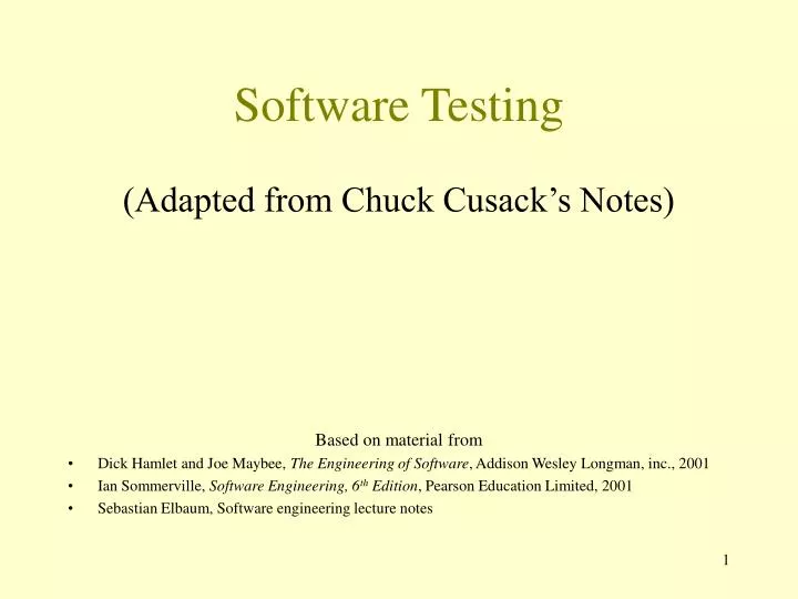 dichotomies in software testing methodologies