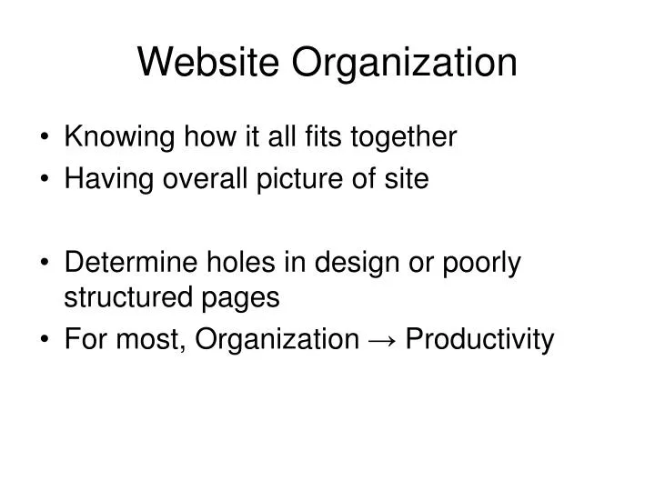 website organization n.