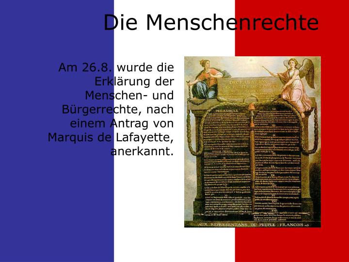 Erklärung Der Menschenrechte Französische Revolution PPT - Die französische Revolution PowerPoint Presentation - ID:729113