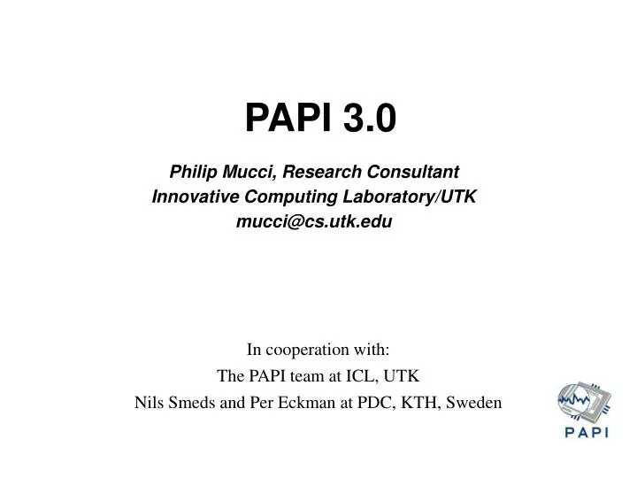 philip mucci research consultant innovative computing laboratory utk mucci@cs utk edu n.