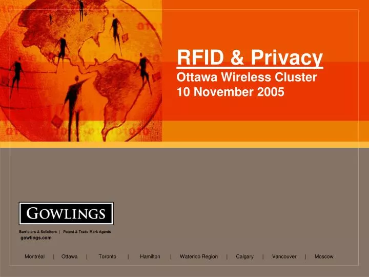 rfid privacy ottawa wireless cluster 10 november 2005 n.