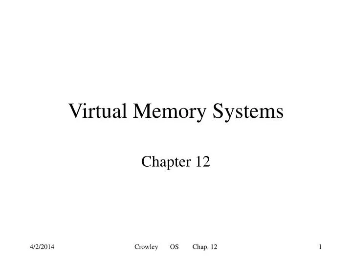 virtual memory systems n.