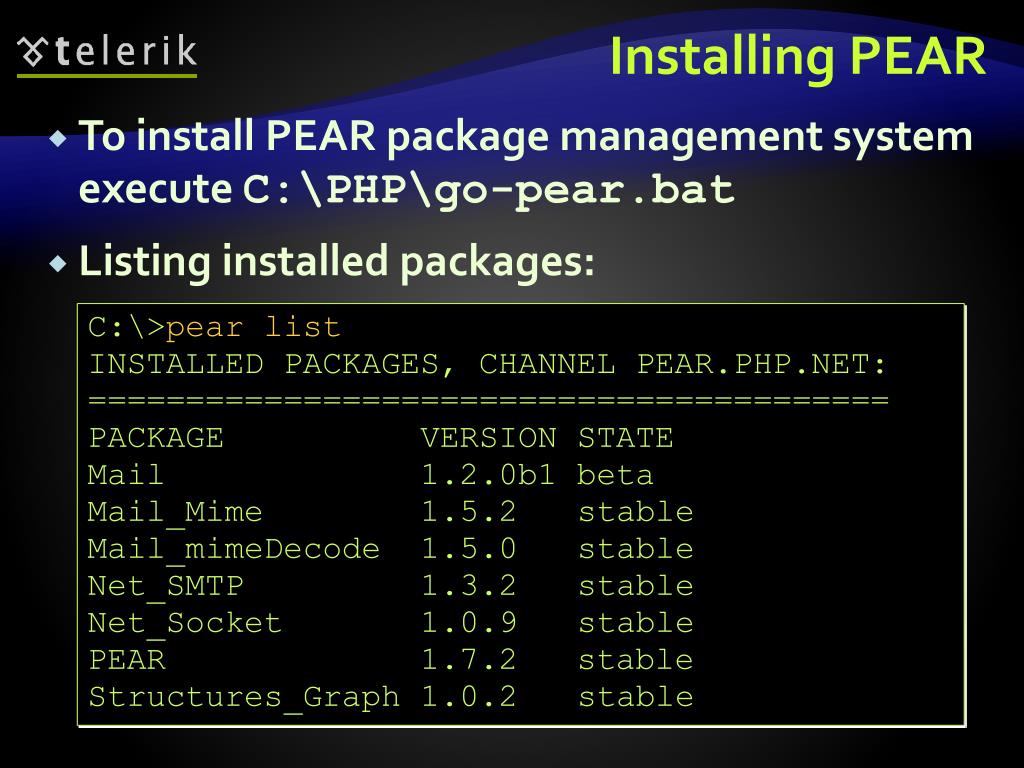 Установка package. Pear пример php. Package of Pear. Библиотека Pear в php реферат. Yumex package installer.