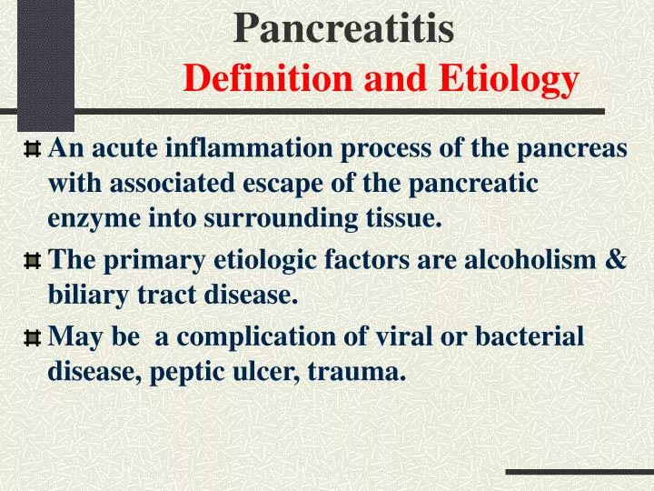 Ppt Pancreatitis Definition And Etiology Powerpoint Presentation Free Download Id 730221