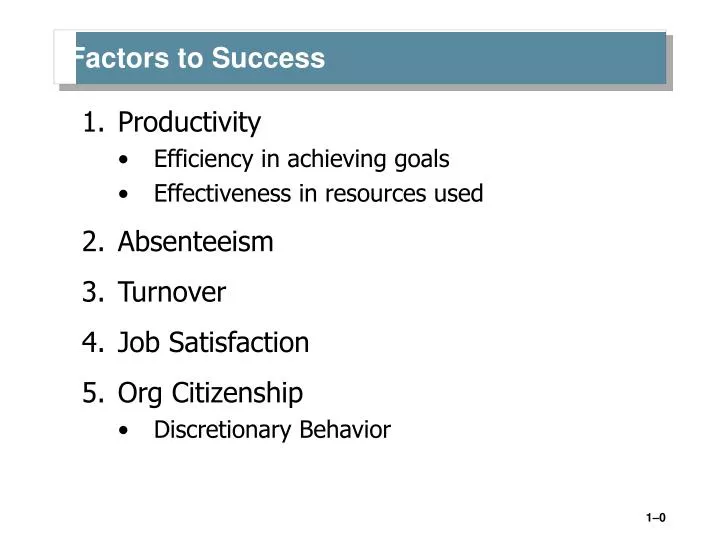factors to success n.