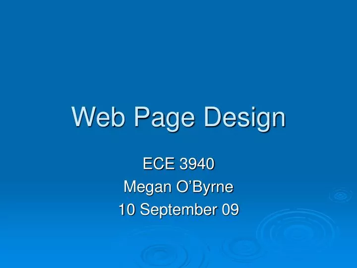 web page design n.