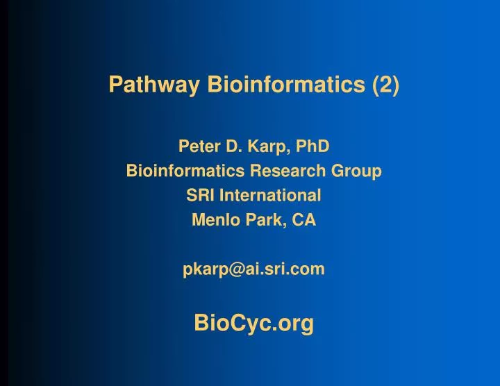 pathway bioinformatics 2 n.