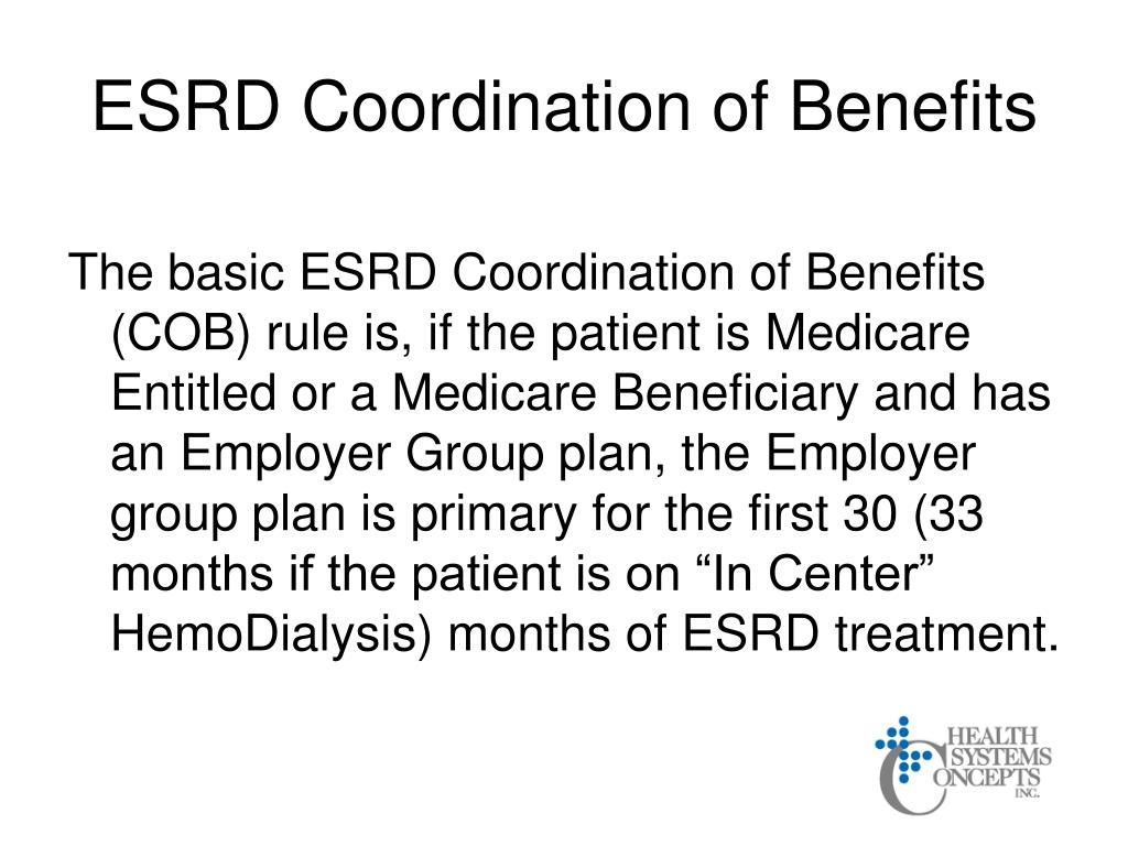 medicare coordination of benefits esrd