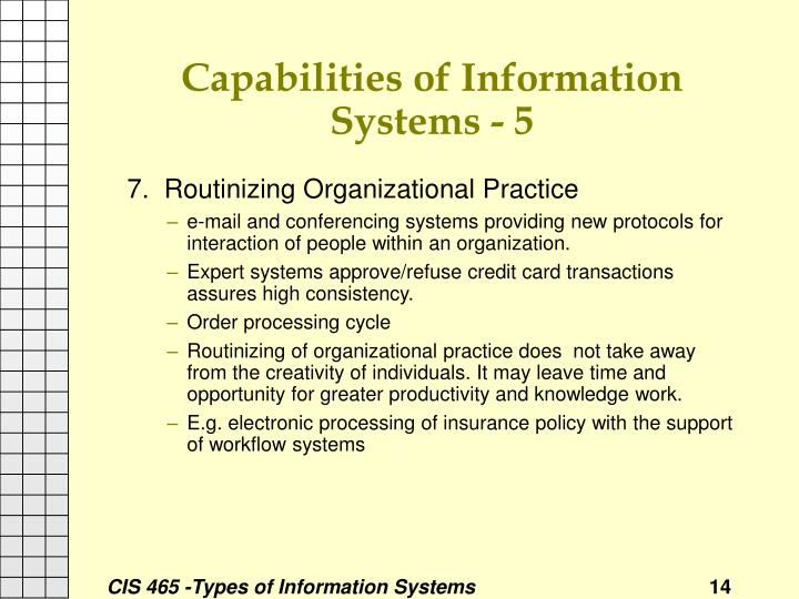 different types of information systems in an organisation
