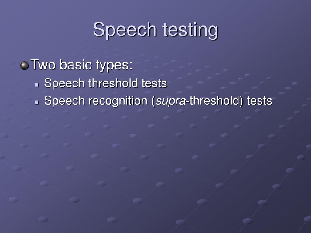 speech test definition