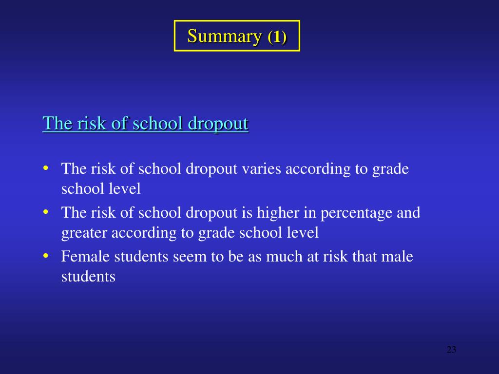 School Dropout Risk PPT - TEACHERS’ ATTITUDE TOWARD STUDENTS AT RISK OF SCHOOL DROPOUT: A ...