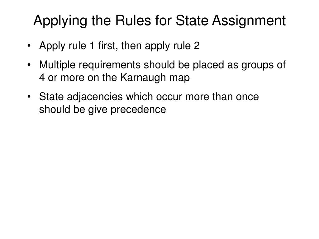 state the rules of assignment problem