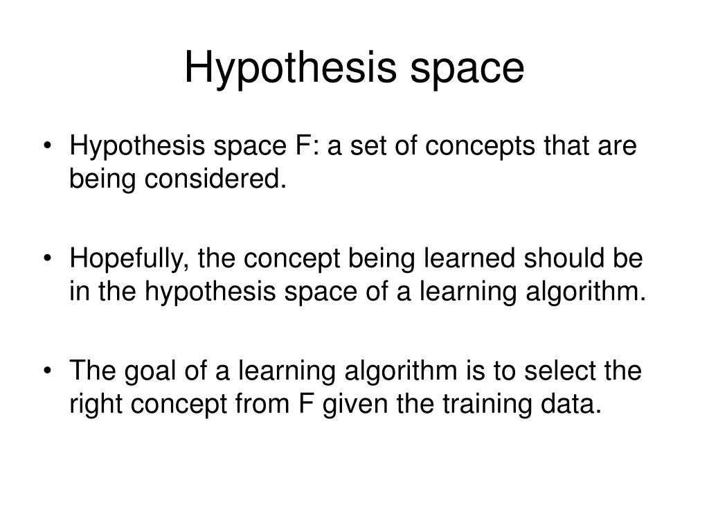 hypothesis space wikipedia