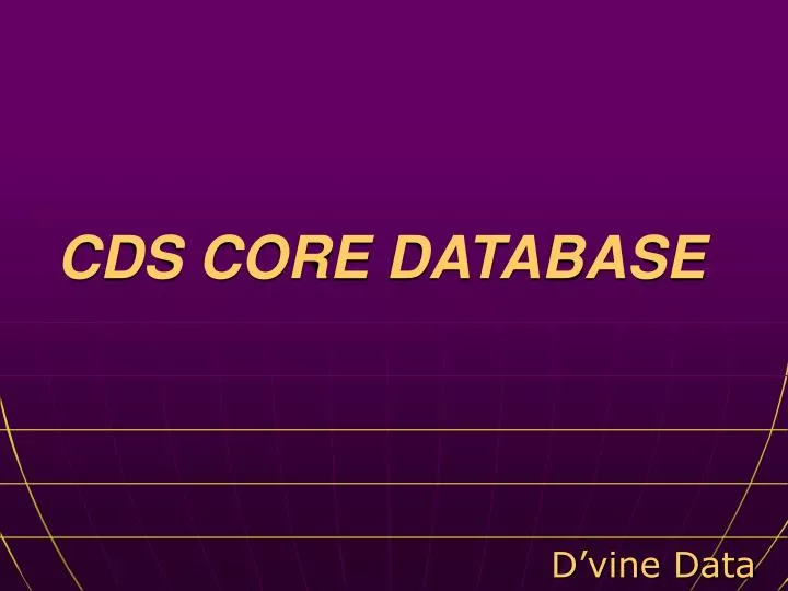 cds core database n.