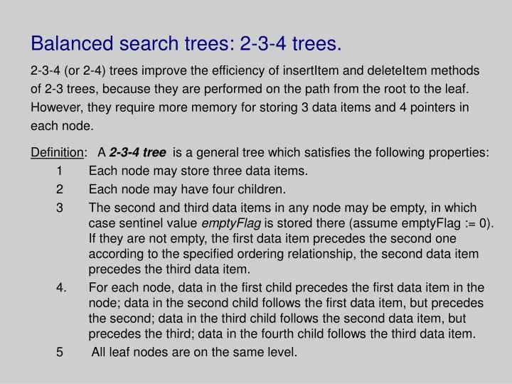 balanced search trees 2 3 4 trees n.