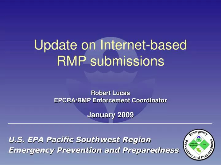 update on internet based rmp submissions n.