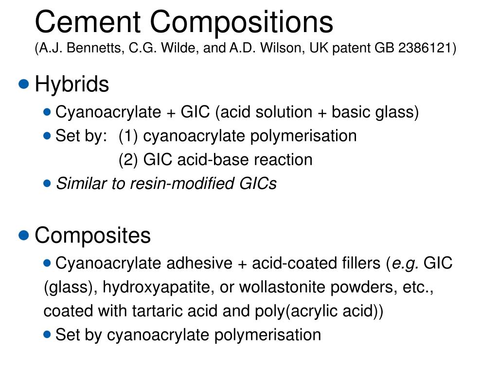PPT Novel Dental Cements Based On Cyanoacrylates PowerPoint
