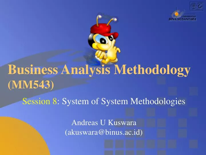 business analysis methodology mm543 n.