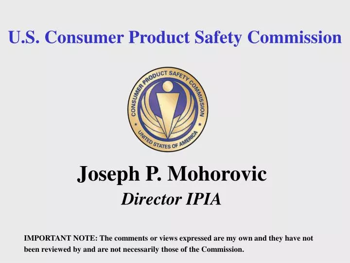 PPT U.S. Consumer Product Safety Commission PowerPoint Presentation