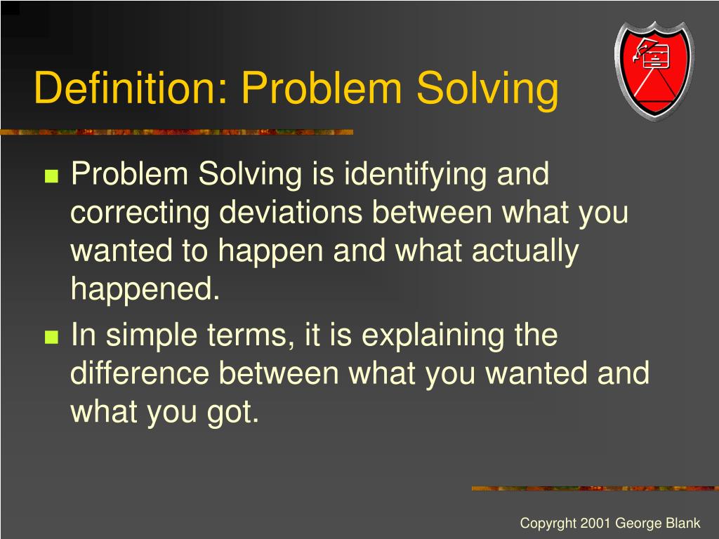 define meaning of problem solving