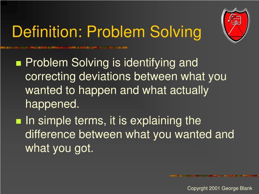 problem solving meaning define