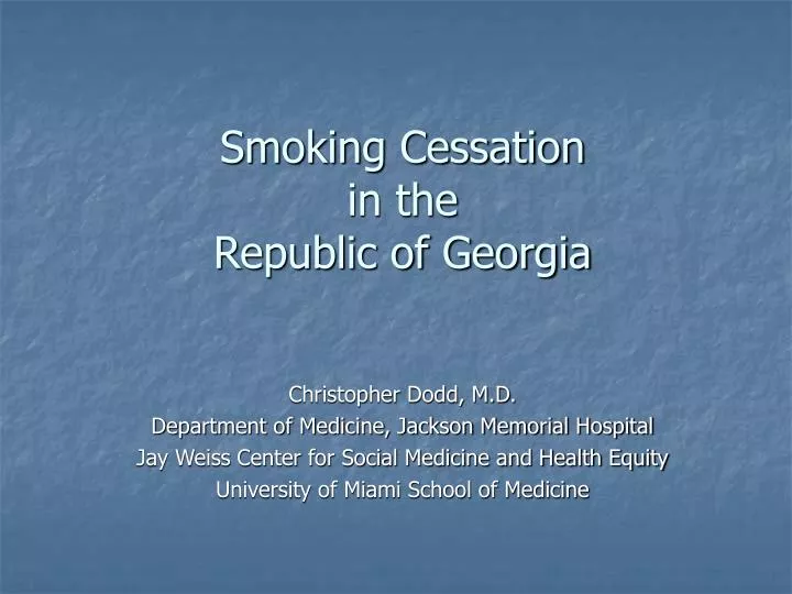 smoking cessation in the republic of georgia n.