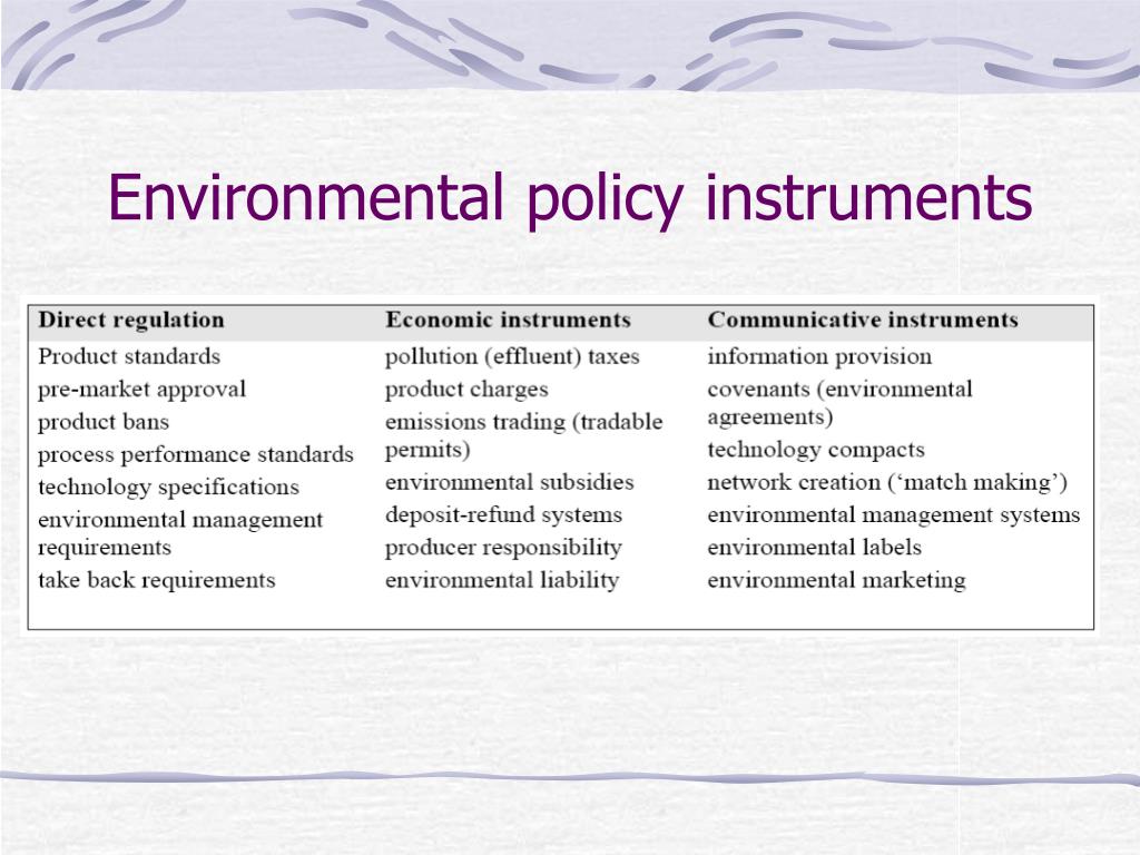PPT - Policy instruments for environmental protection PowerPoint  Presentation - ID:737826