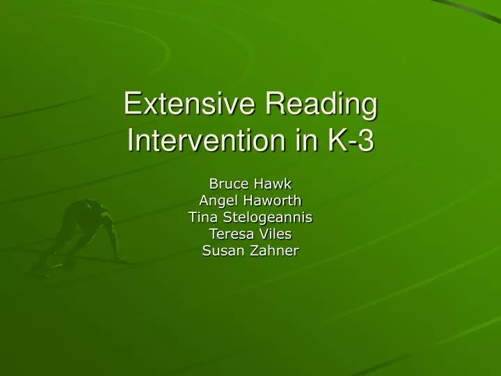 extensive reading intervention in k 3 n.