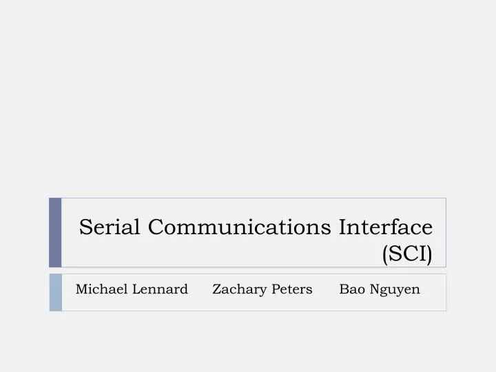 serial communications interface sci n.