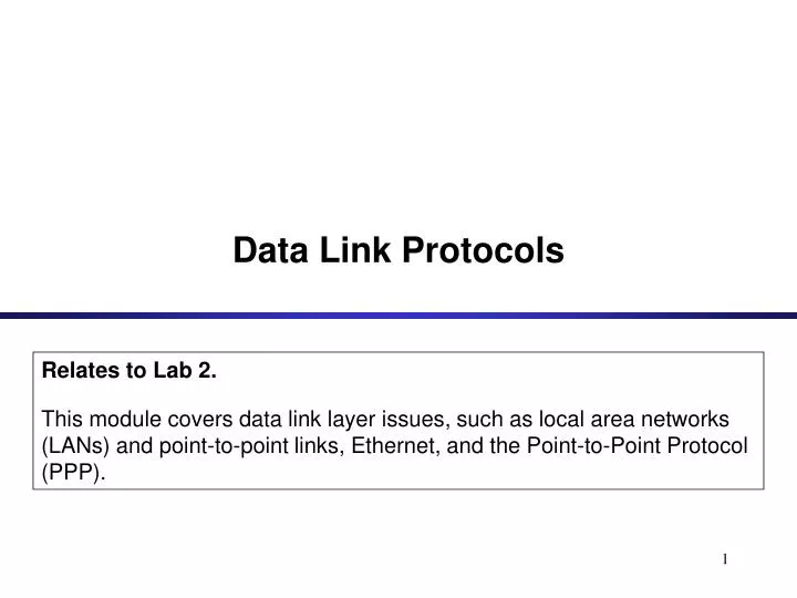 data link protocols n.