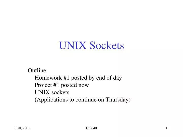 PPT UNIX Sockets PowerPoint Presentation, free download ID738894