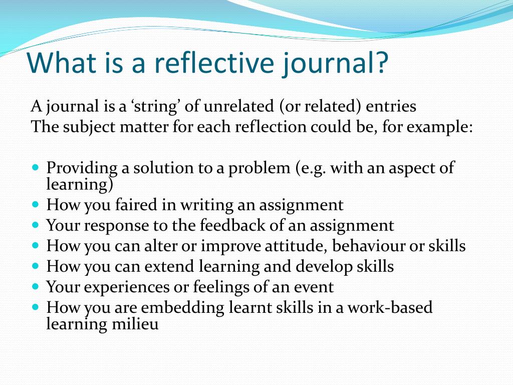 reflective journal writing ppt