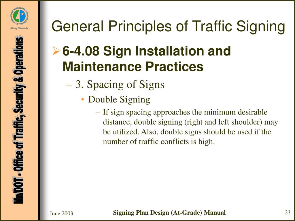 Traffic Signing PPT - Signing Plan Design - At Grade Intersections TEM Chapter 6-4.0 ...