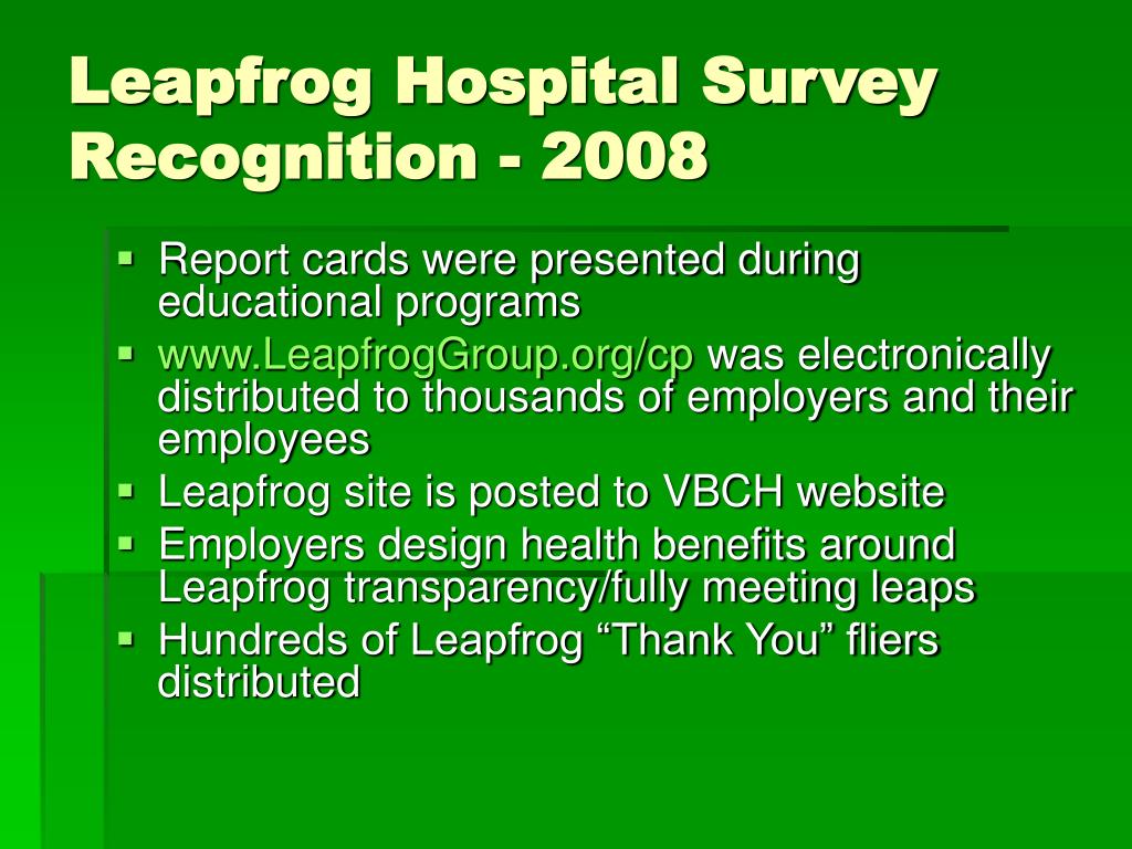 PPT Leapfrog Hospital Survey Recognition PowerPoint Presentation