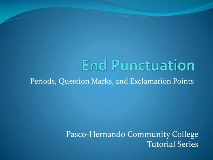 end punctuation n.