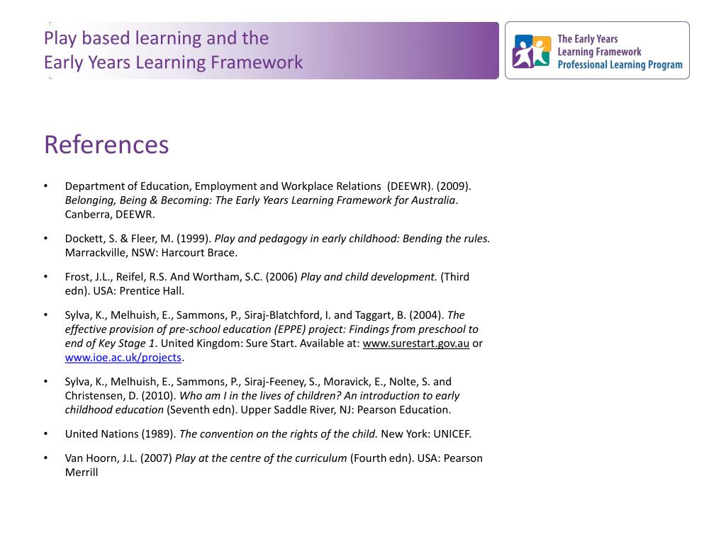 PPT - Play Based Learning And The Early Years Learning Framework With ...