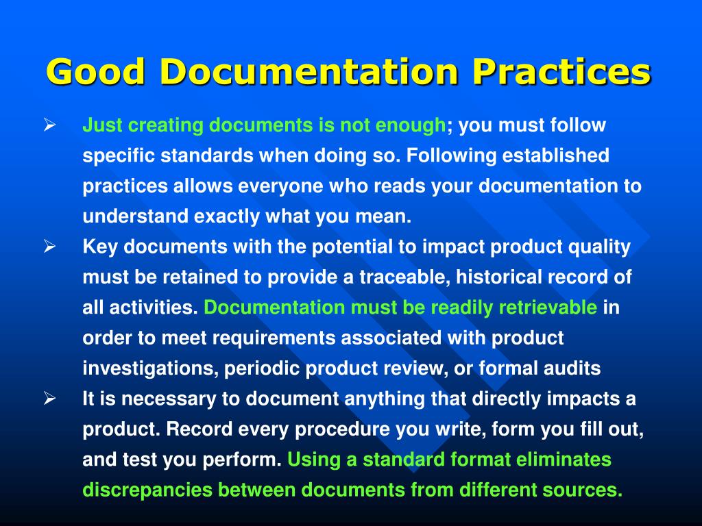 good documentation practices case study