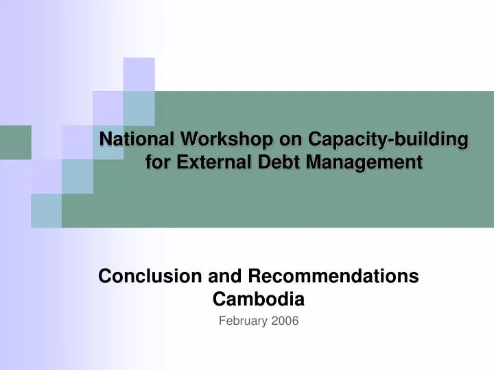 national workshop on capacity building for external debt management n.