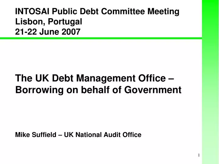 the uk debt management office borrowing on behalf of government n.