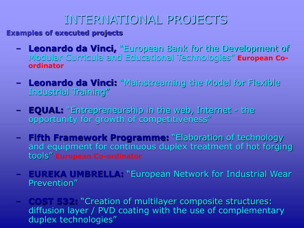 international projects definition