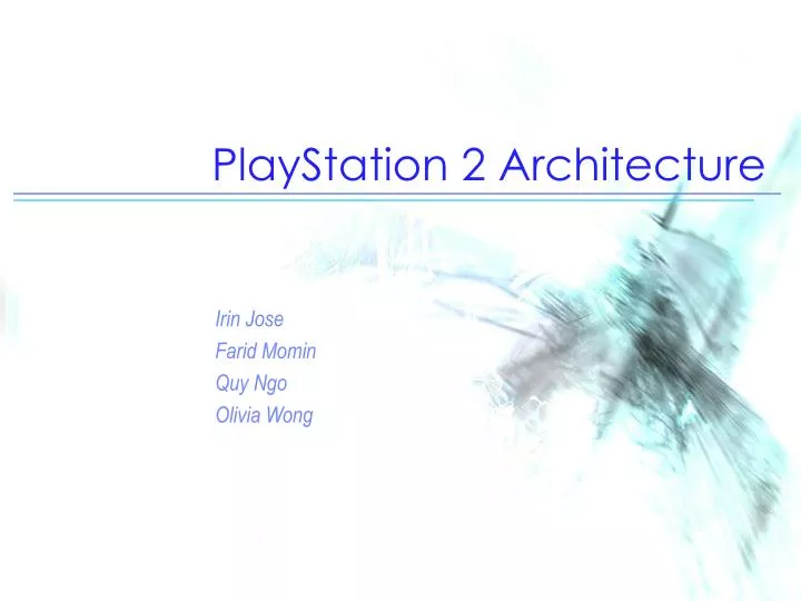 playstation 2 architecture n.