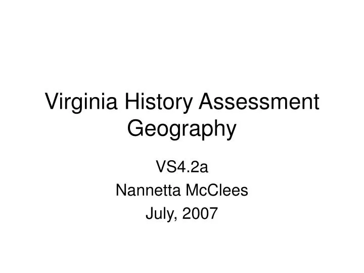 virginia history assessment geography n.