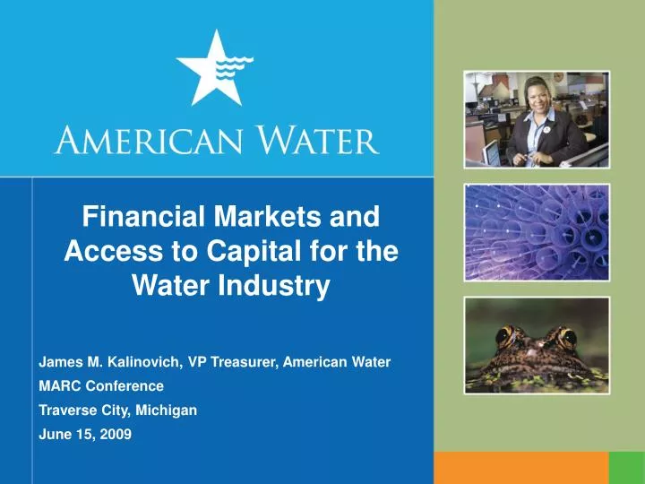 financial markets and access to capital for the water industry n.